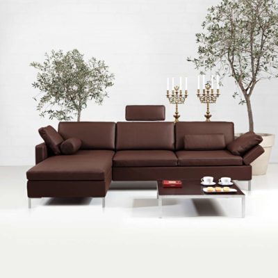 Alba Ecksofa Olive mit Beistelltisch