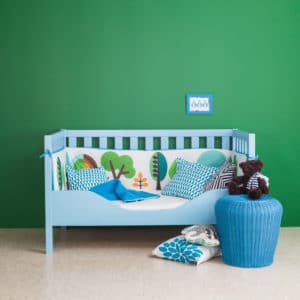 Babybett, kristallblau