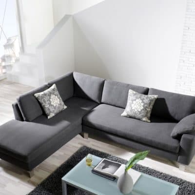 Ecksofa Sirio mit Ottomane in Grau