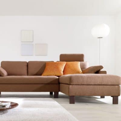 sandfarbenes 2-Sitzer Sofa Sirio mit Recamiere