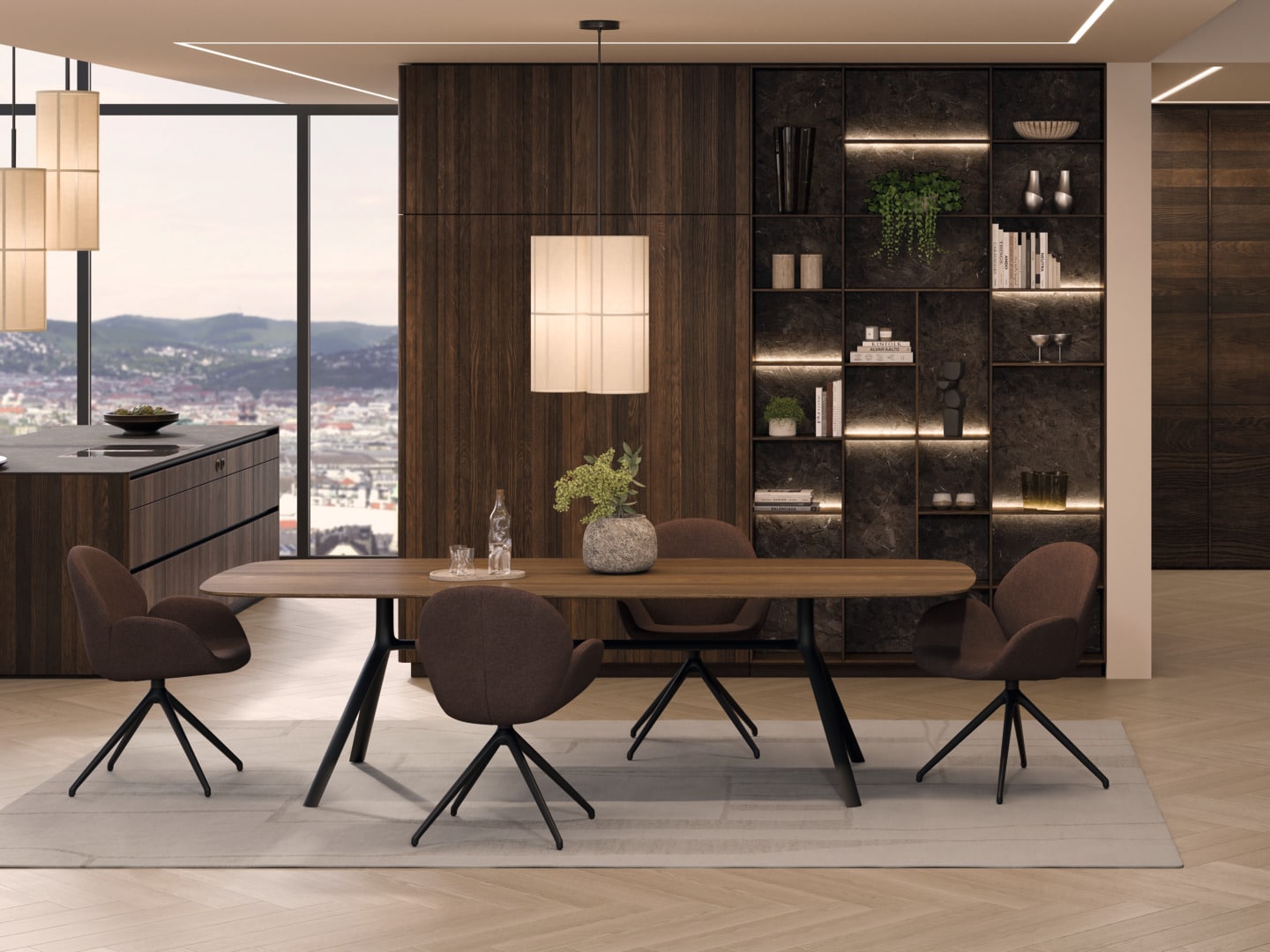 Naturholz-Wohnzimmer von Team7 bei Hartmann Naturmöbel in Freiburg